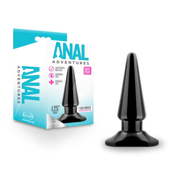 Blush Novelties Anal Adventures Easy Plug Black 101 cm 4 Butt Plug Anal