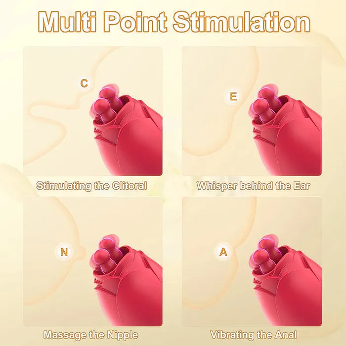 OOTYEMO Rose DualTongue Womens Pleasure Vibrator Vibrators