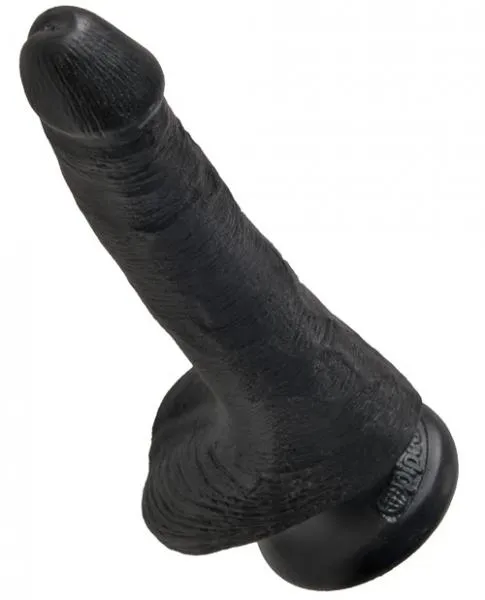 Pipedream Dildos King Cock 6 Inches Cock With Balls Black Dildo