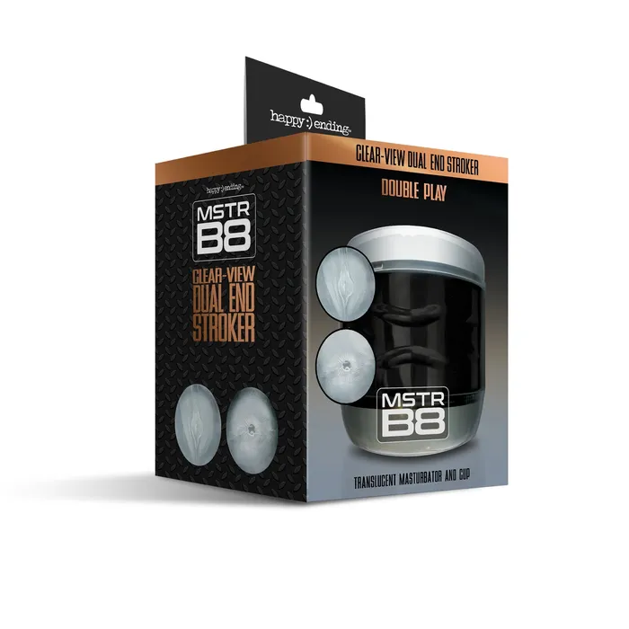 THES Male Sex Toys MSTR B8 ClearView Dual End Stroker Double Play