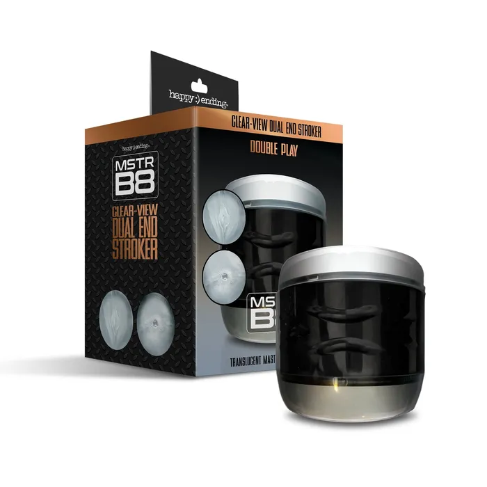 THES Male Sex Toys MSTR B8 ClearView Dual End Stroker Double Play