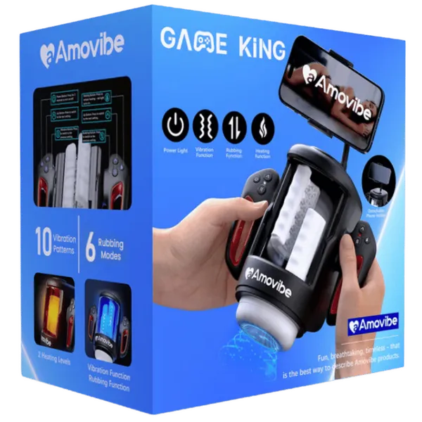 Vibrating Rubbing Male Masturbator Game King Black Amovibe Male Sex Toys