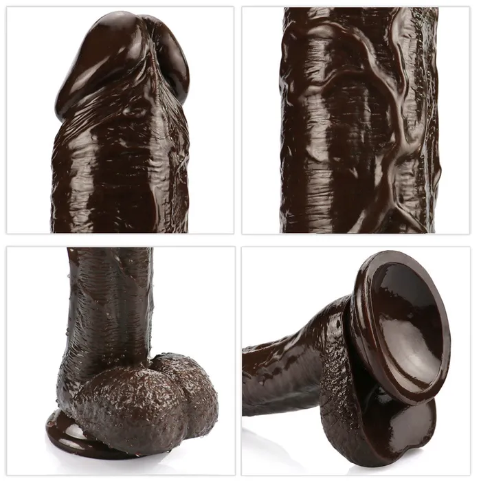  Dildos 10 inch crooked mouth coffee dildo