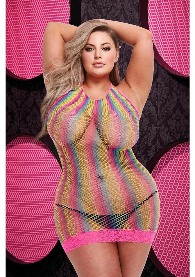 Female Sex Toys RAINBOW LACE MINI DRESS Q Lapdance