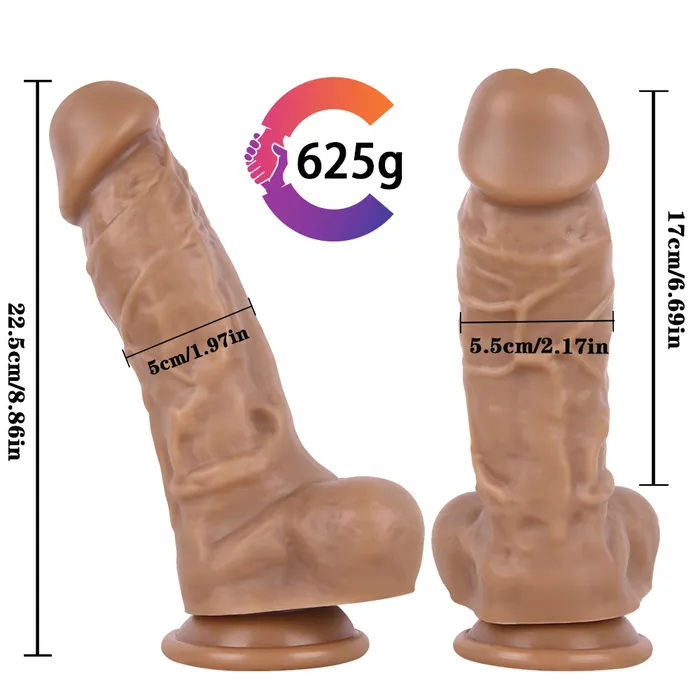 MD 886 Mustang Silicone Thick Realistic Dildo Brown MD Female Sex Toys