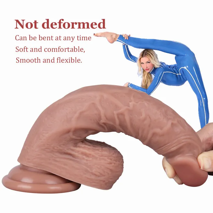 MD Female Sex Toys MD Dawn XL Silicone Realistic Dildo Dark Flesh