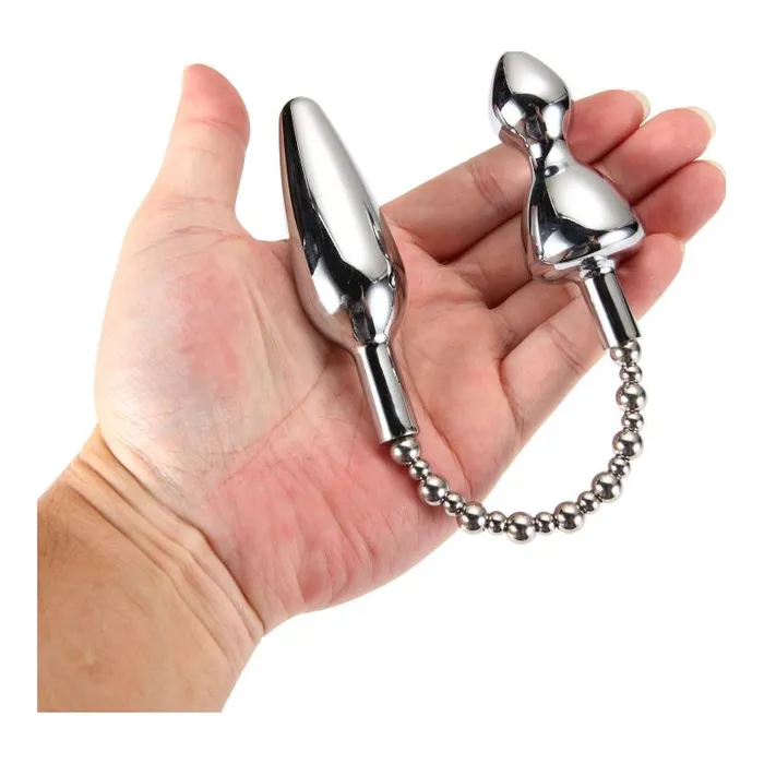Anal XMEN Silver Dome Double Metal Plug Anal XMEN Silver Dome Double Metal Plug