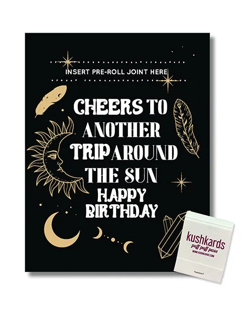 Cheers to Another Trip Around the World Greeting Card wMatchbook Kush Kards LLC Dildos