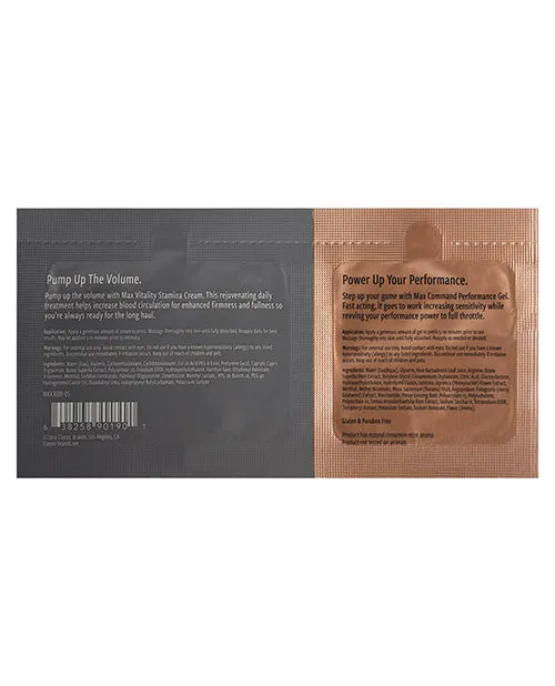 Classic Brands Male Sex Toys Max Command Vitality Duo Foil 15 Ml Pack Of 24