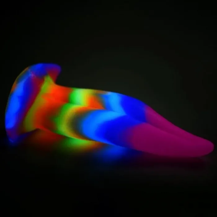 Creature Cocks Female Sex Toys Unicorn Kiss Tongue Glow Silicone Dildo