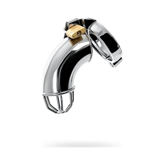 Metal Male Sex Toys Silver Metal Cock Cage w Rings and Lock