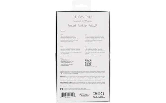 Pillow Talk Vibrators Pillow Talk Sassy Rechargeable Vibrator Pink