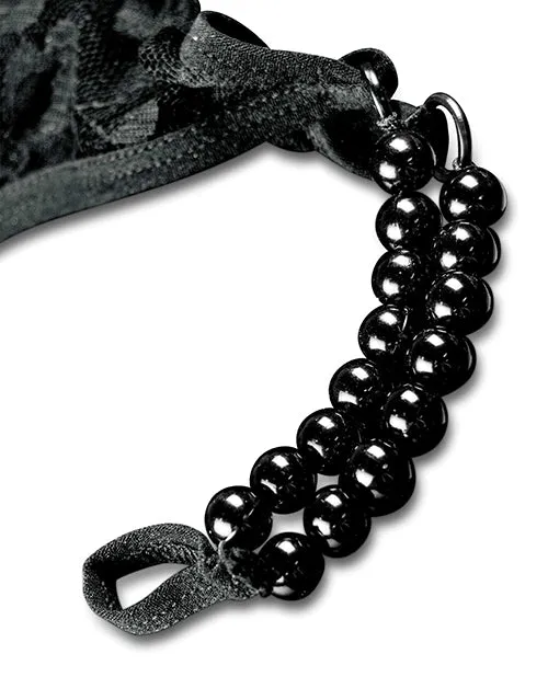 Pipedream Products Hookup Panties Crotchless Pleasure Pearls Black Anal