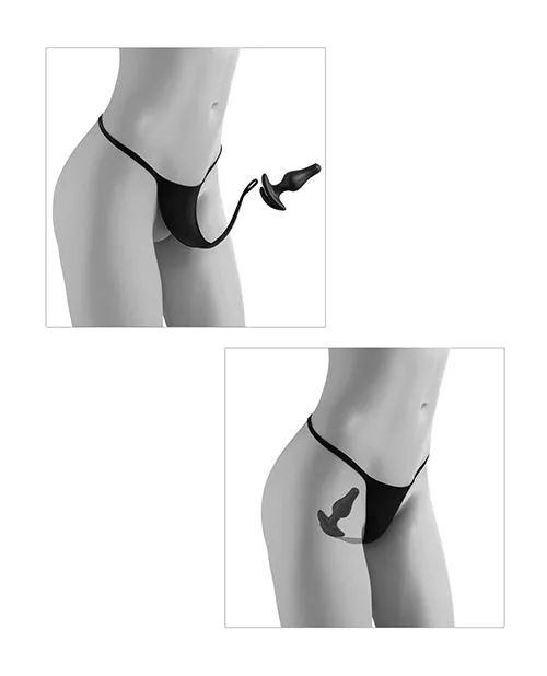 Pipedream Products Hookup Panties Crotchless Pleasure Pearls Black Anal
