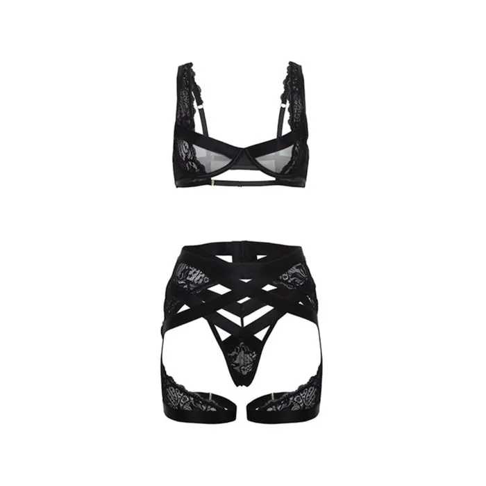 Anal Oh La La Cheri Mesh Lace Underwire 3 pc Set