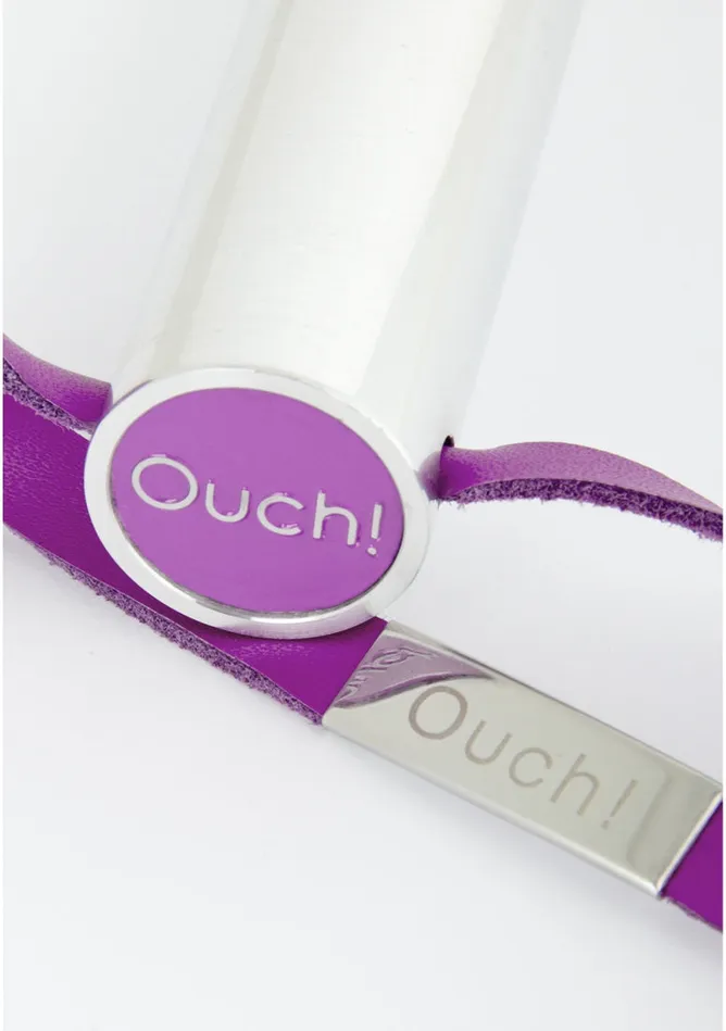 Leather Cross Tipped Crop Purple Shots America Vibrators