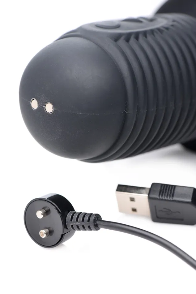 XR Brands Dildos Big Black Power Pounder Thrusting Silicone Dildo